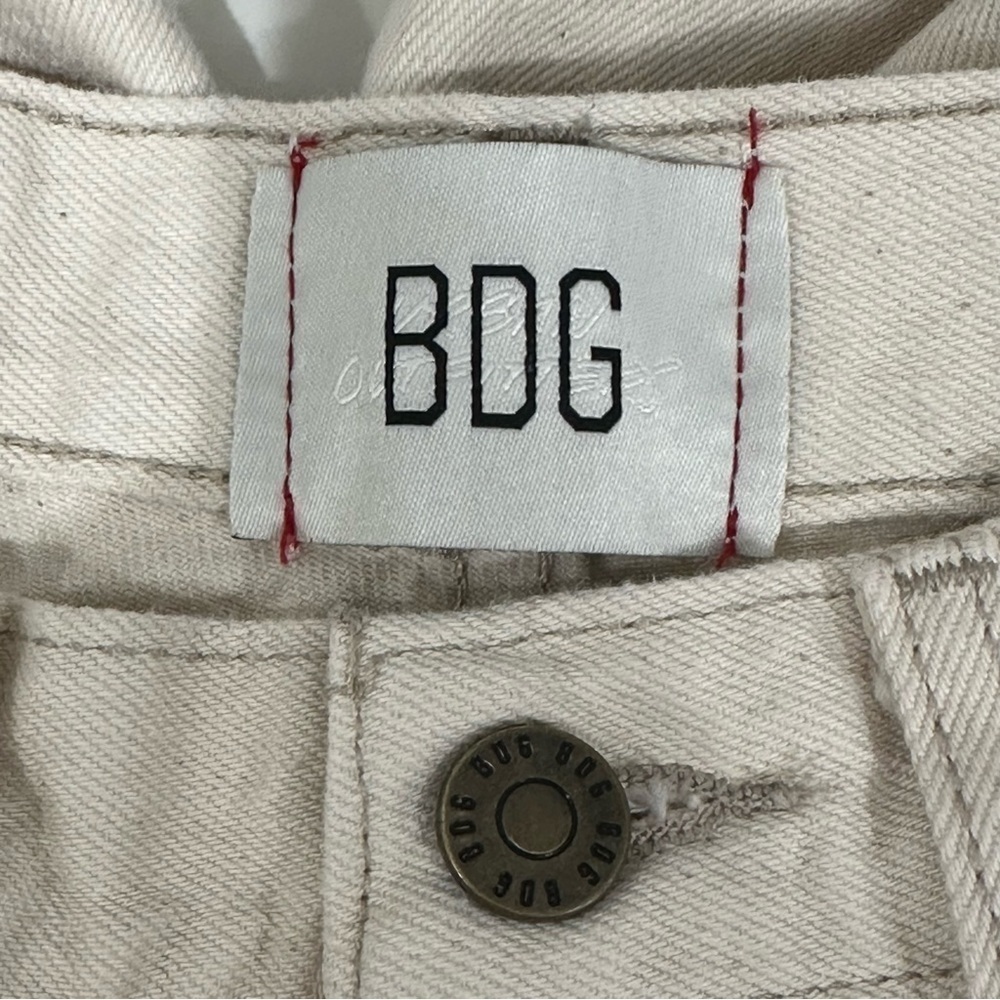 BDG High Rise Baggy Jeans Cream Distressed Wide Leg High Rise Waist - Picture 7 of 9